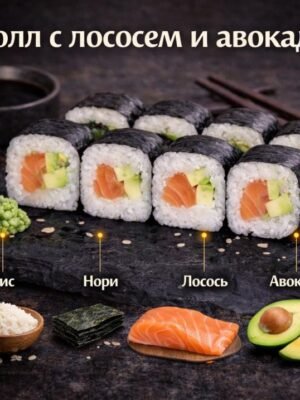 Роллы с лососем